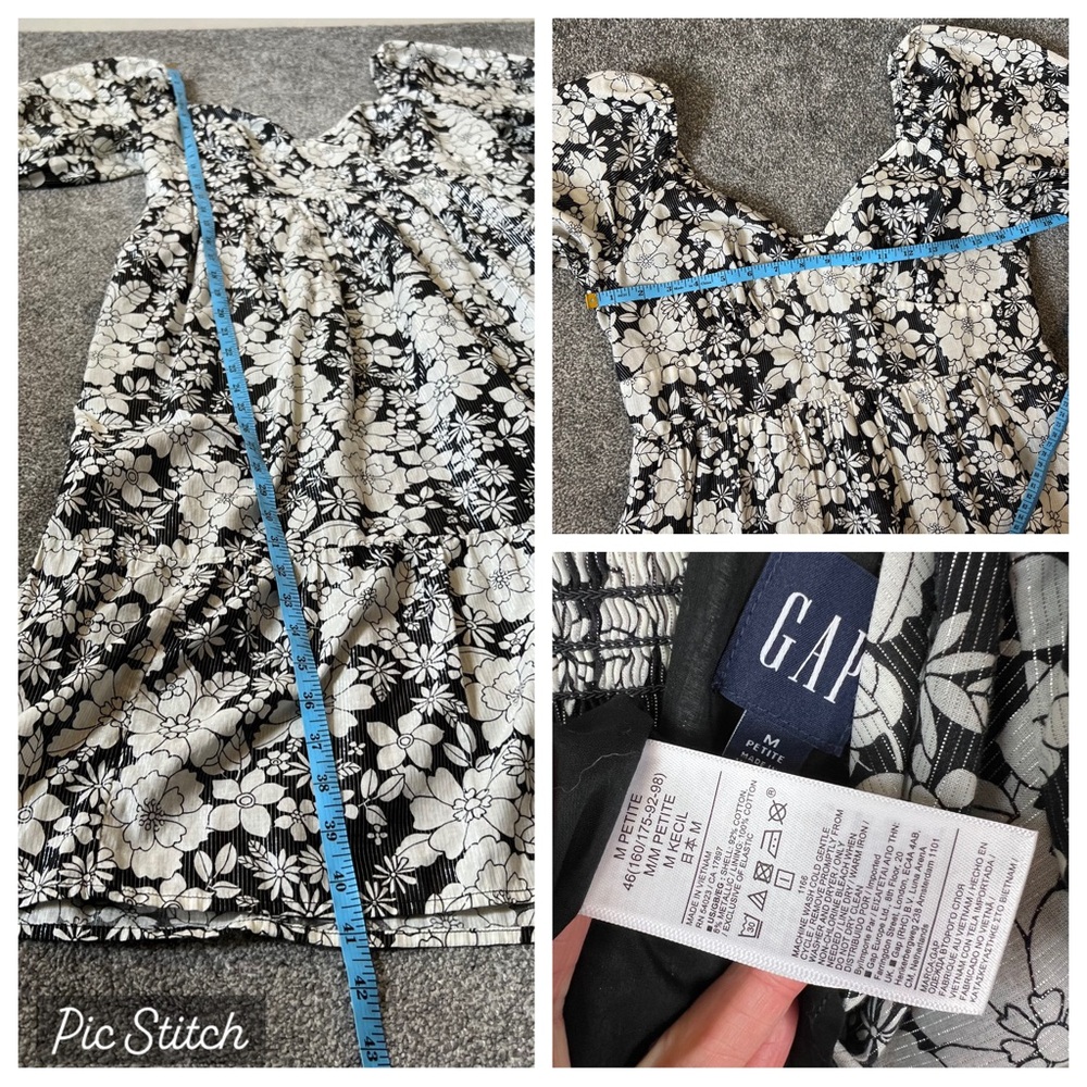 Gap Puff Sleeve Metallic Floral Midi Dress - Picture 12 of 12